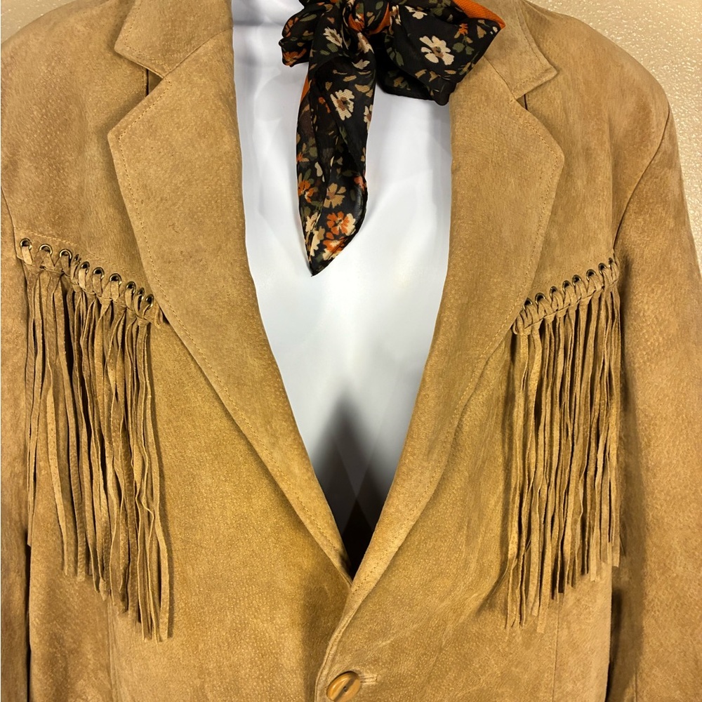 Tan Suede Fringe Men's Jacket